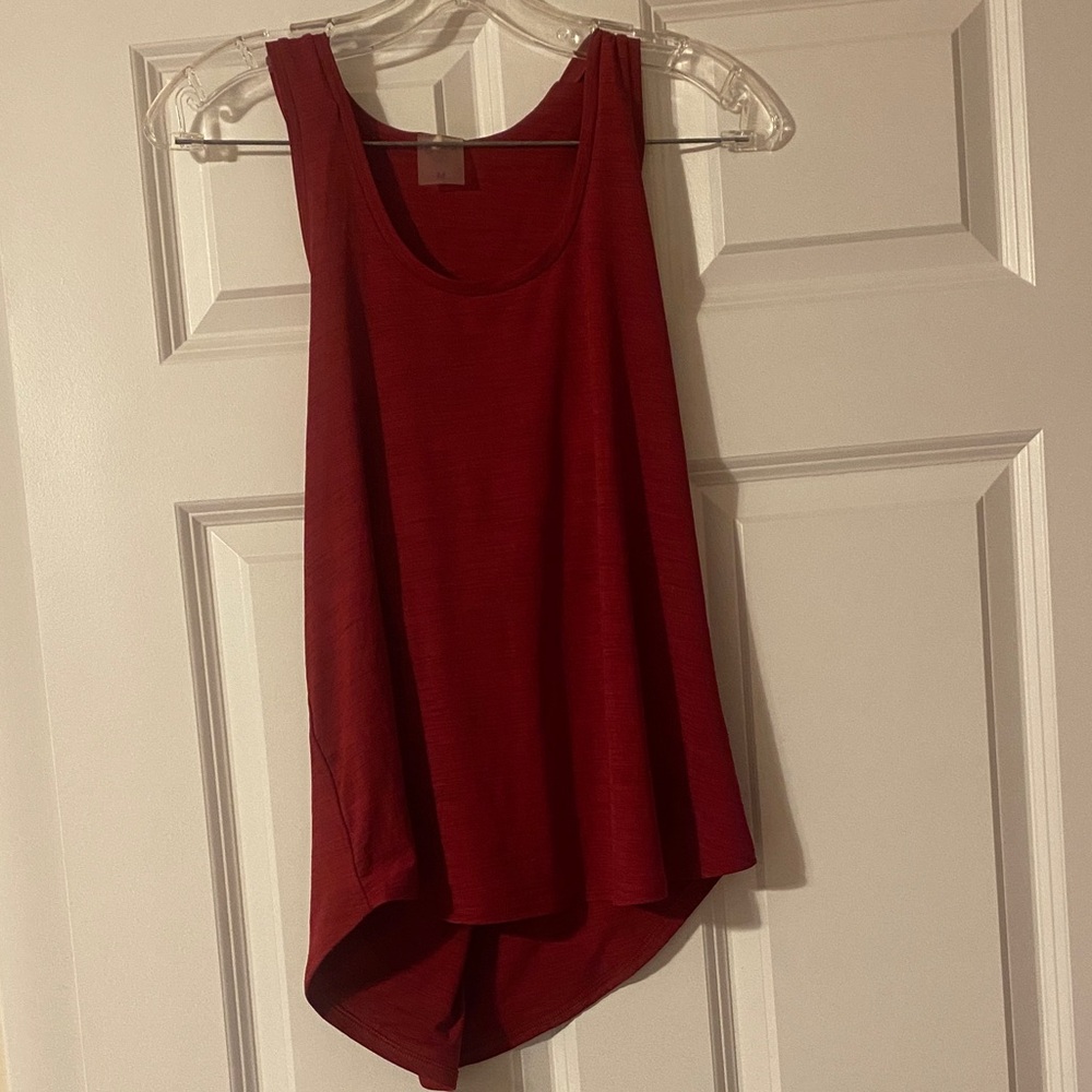 CALIA by Carrie Underwood Rich Red Tank Top- medium